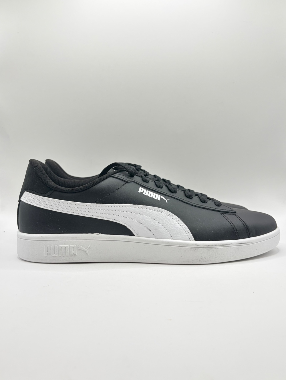 Puma Smash 3.0 L Black White Leather Sneakers Men’s 11.5